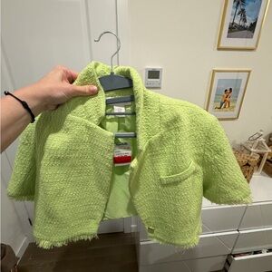 House of Harlow 1960 Neon Green Tweed Blazer